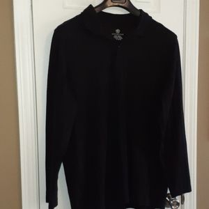 Covington Black long sleeve polo shirt. XL GUC
